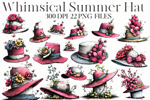 Whimsical Summer Hat Clipart, an Illustration by Designworld