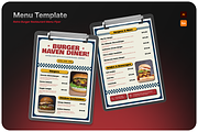 Retro Burger Restaurant Diner Menu, a Flyer Template by Annora Studio (Thumbnail 1 of 7)