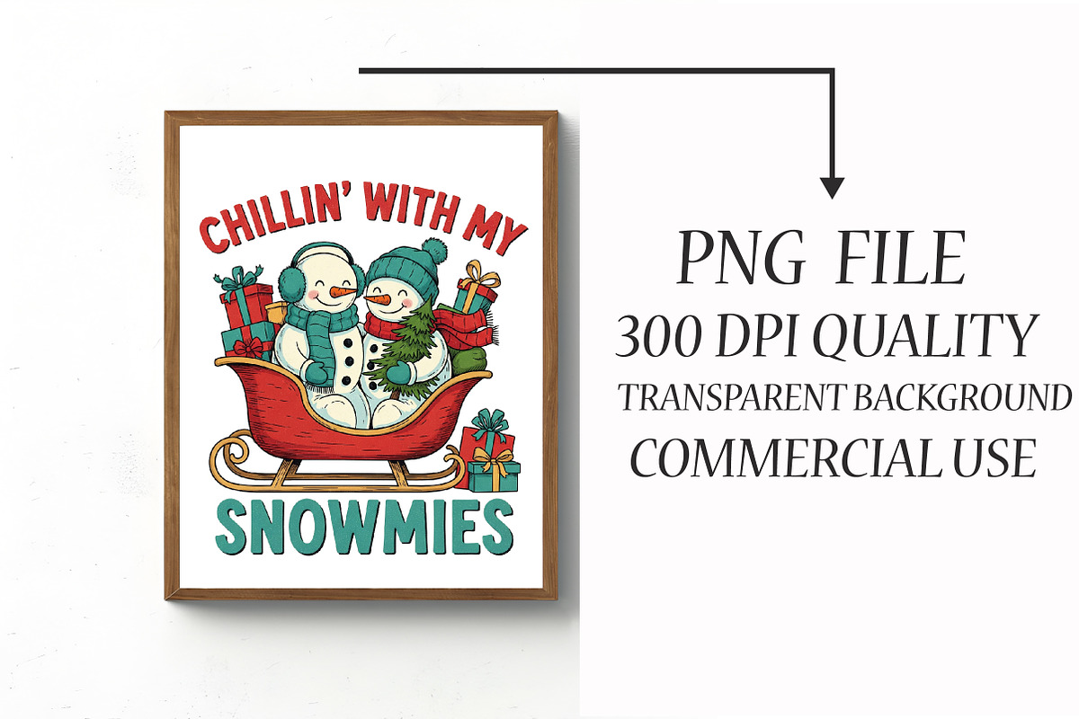 Vintage Christmas PNG, Snowman, a Graphic by Libby Wishes (Photo 2 of 6)