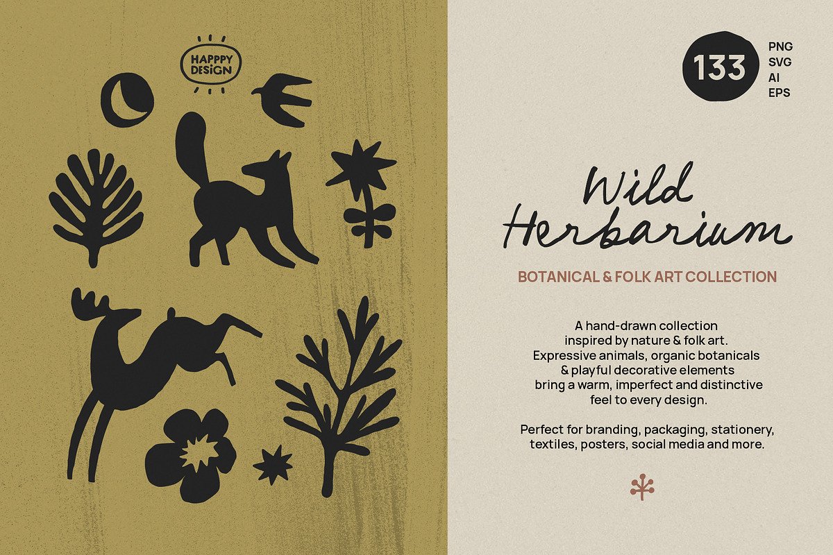 Wild Herbarium — Botanical Folk Art, an Object Illustration by happpydesign (Photo 2 of 14)