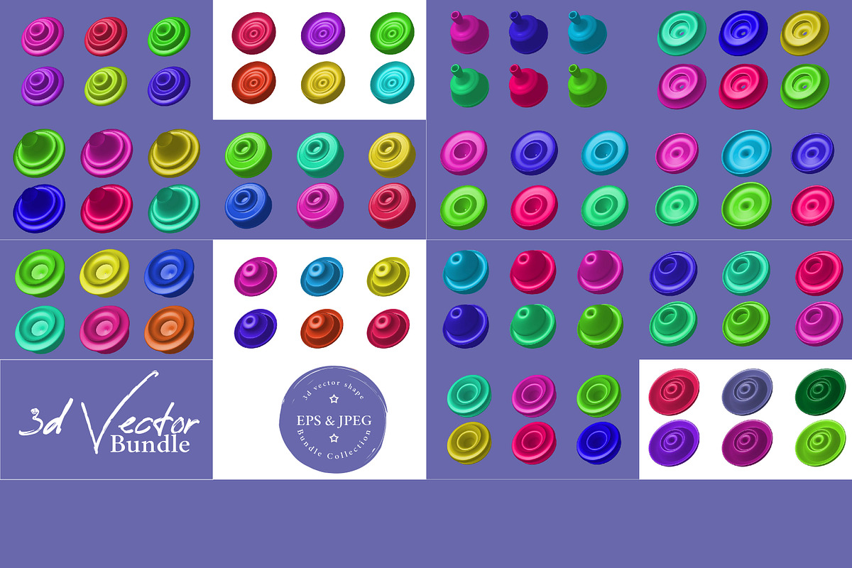 3d Geometric Vector Shape Bundle Set, an Object Graphic by NJ Himel (Photo 1 of 15)