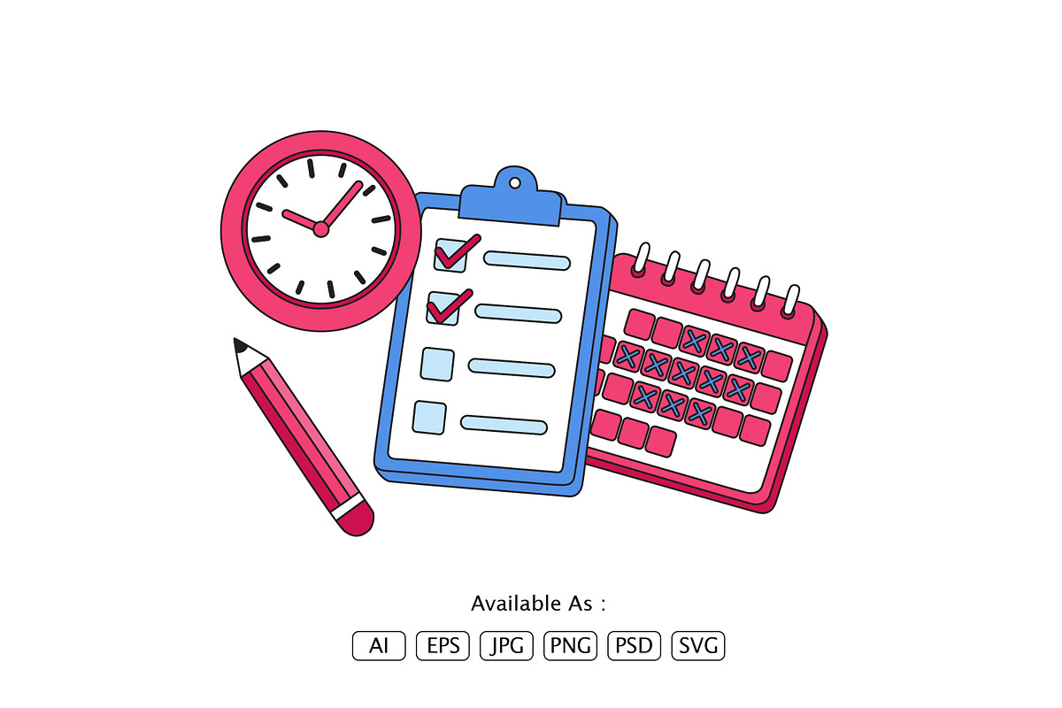 Time Management Checklist, an Object Illustration by Partikusi Design (Photo 2 of 3)