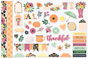 Fall Floral Clipart Set