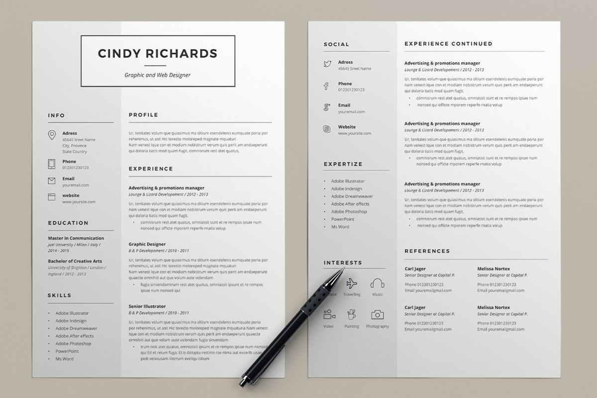 Resume Cindy (2 pages), a Resume Template by sz81 (Photo 2 of 5)