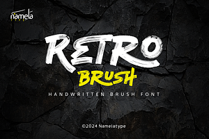 Retro Brush | Handwritten Brush Font, a Handwritten Font by Namela Studio