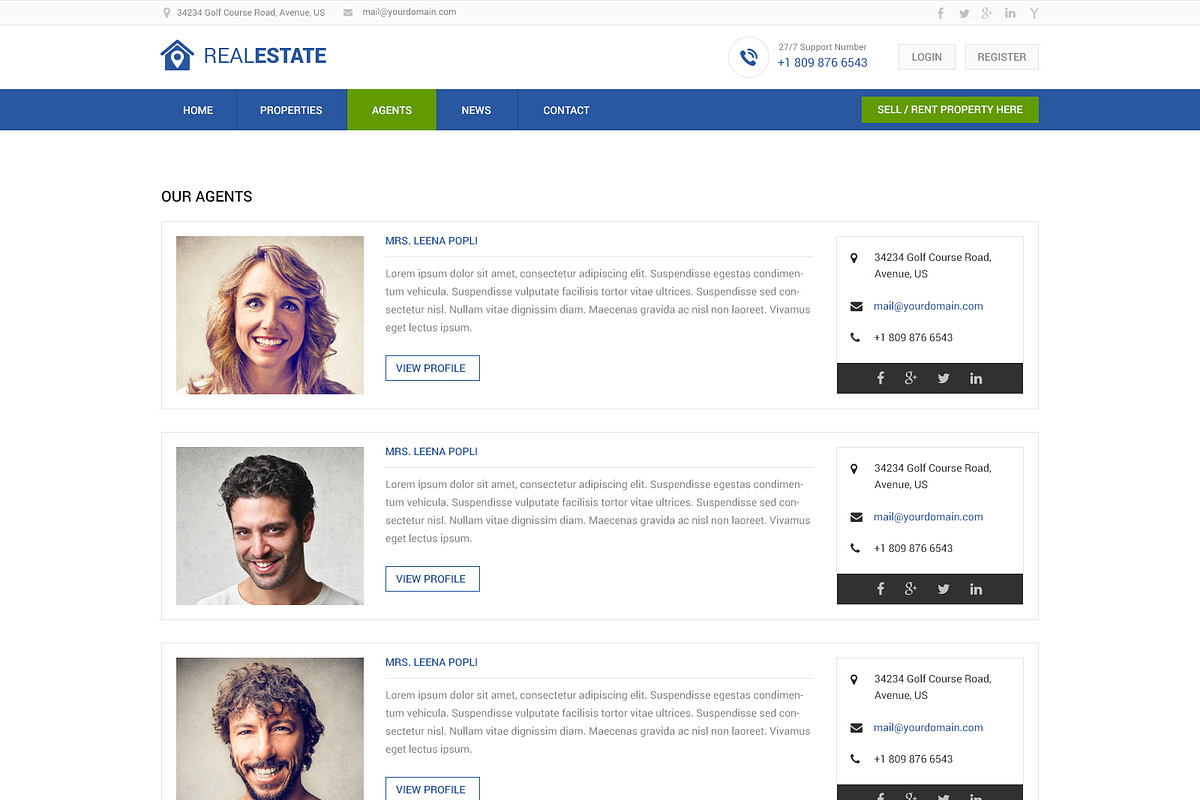 Real Estate PSD Website Template, a Landing Page Template by WebbyTemplates (Photo 6 of 20)