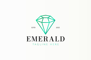 Emerald Gemstone Logo Jewelry, a Branding & Logo Template by Signatoro