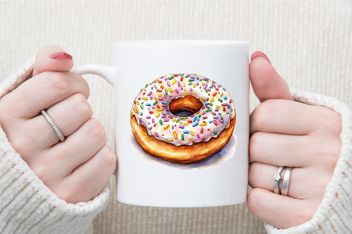 Watercolor Donuts Dessert Clipart, an Illustration by Sublimation Artist (Photo 5 of 6)