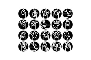 Nail care, manicure, pedicure glyph, an Object Graphic by pikepicture