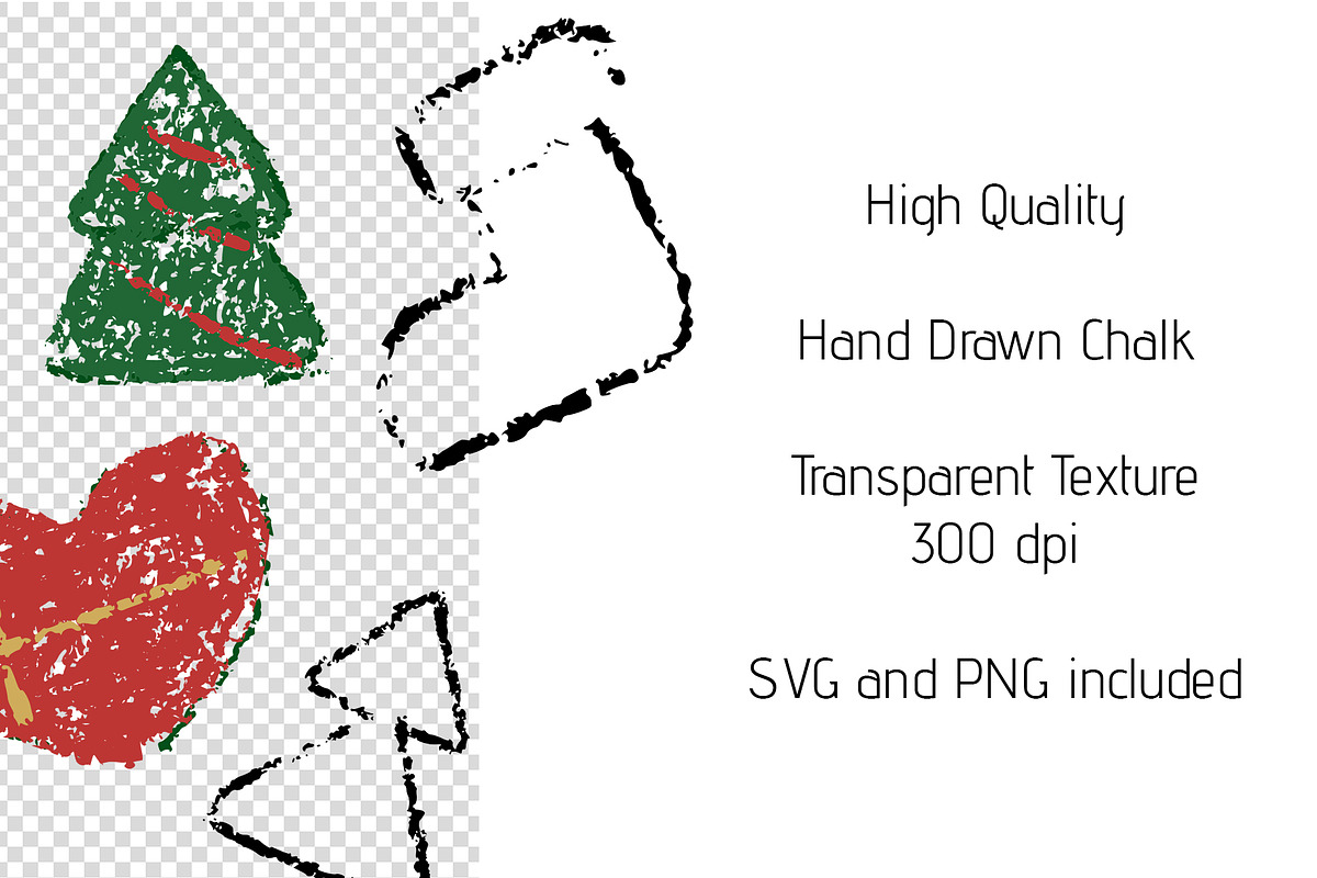 Crayon Christmas. Chalk Texture SVG, an Object Graphic by MariiaVD (Photo 8 of 8)