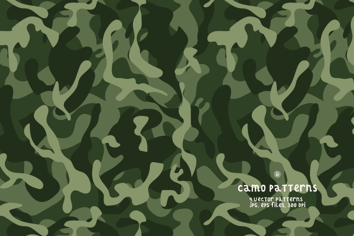 Camo Vector Patterns, a Pattern Graphic by Bloomart Studio