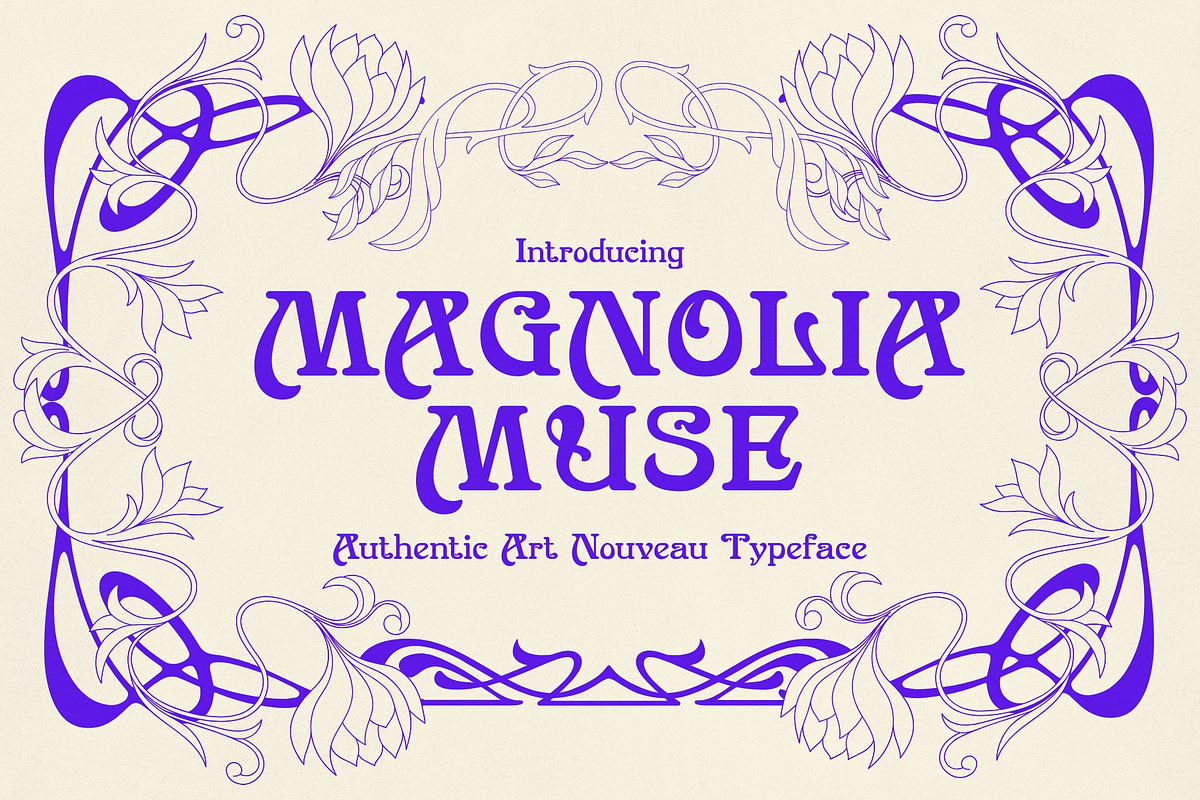 Magnolia Muse - Art Nouveau Type, a Serif Font by HipFonts (Photo 2 of 9)