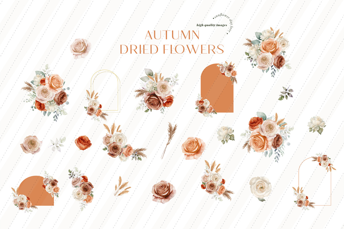 Terracotta Floral Pampas Clipart, an Illustration by Sunflower Day Love (Photo 4 of 4)
