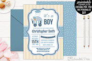 Boy Baby Shower Invitation Template, an Invitation Template by Blush Roses Print (Thumbnail 1 of 2)