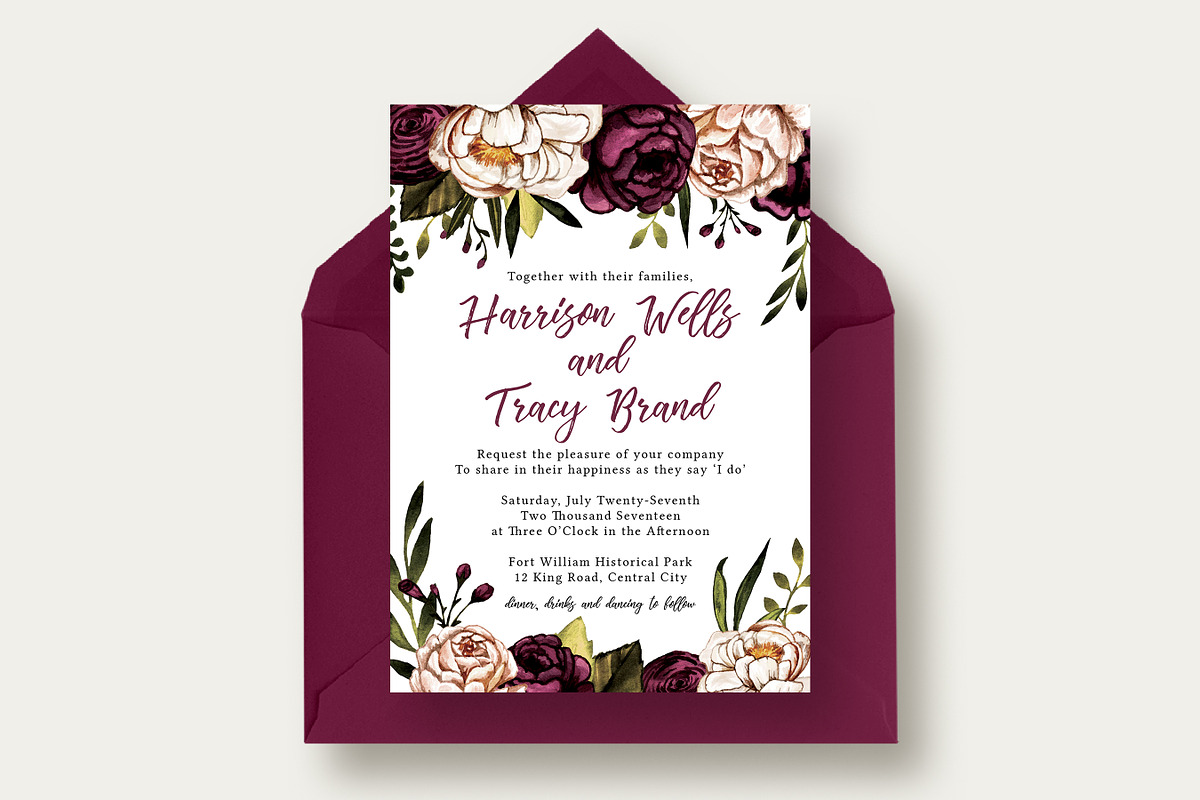 Bold & Stylish Floral Wedding Suite, an Invitation Template by Knotted Design (Photo 4 of 4)