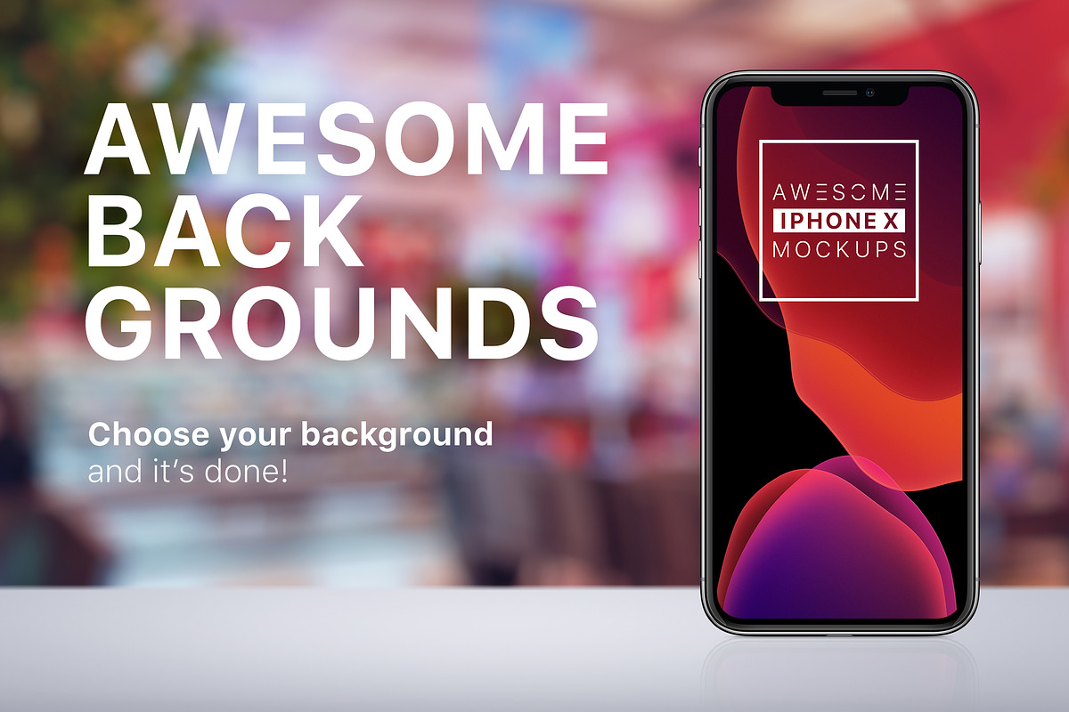 iPhone X Mockup - Front View, an iPhone Mockup by Mockups & Illustrations (Photo 8 of 17)
