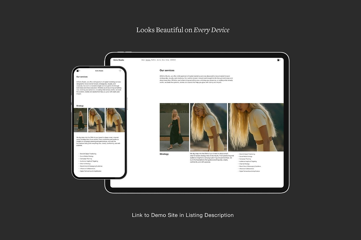 Editorial Squarespace Website, a Squarespace Template by Studio TSM (Photo 7 of 16)