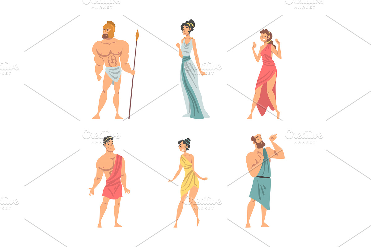 Greeks or Hellenes People Character, a Person Illustration by TopVectors