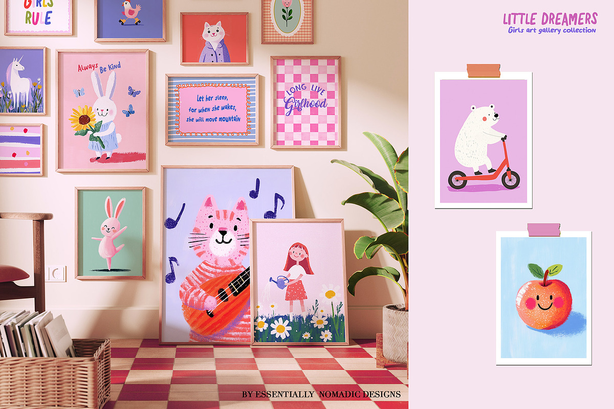 Girls-Nursery Wall Art-Whimsy Prints, a Background Graphic by Essentially Nomadic (Photo 2 of 14)
