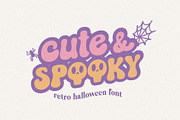 Cute&Spooky Groovy Halloween Font, a Script Font by BarcelonaShop (Thumbnail 1 of 9)