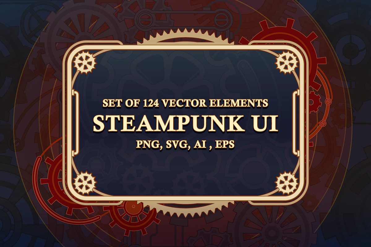 Steampunk UI Set, an Object Graphic by Olga Ryzychenko (Photo 1 of 13)