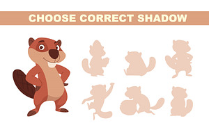 Beaver silhouettes. choice correct, an Education Illustration by Onyx