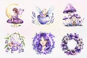 Watercolor Magical Garden Purple Fai, an Illustration by CreationArt (Thumbnail 5 of 9)