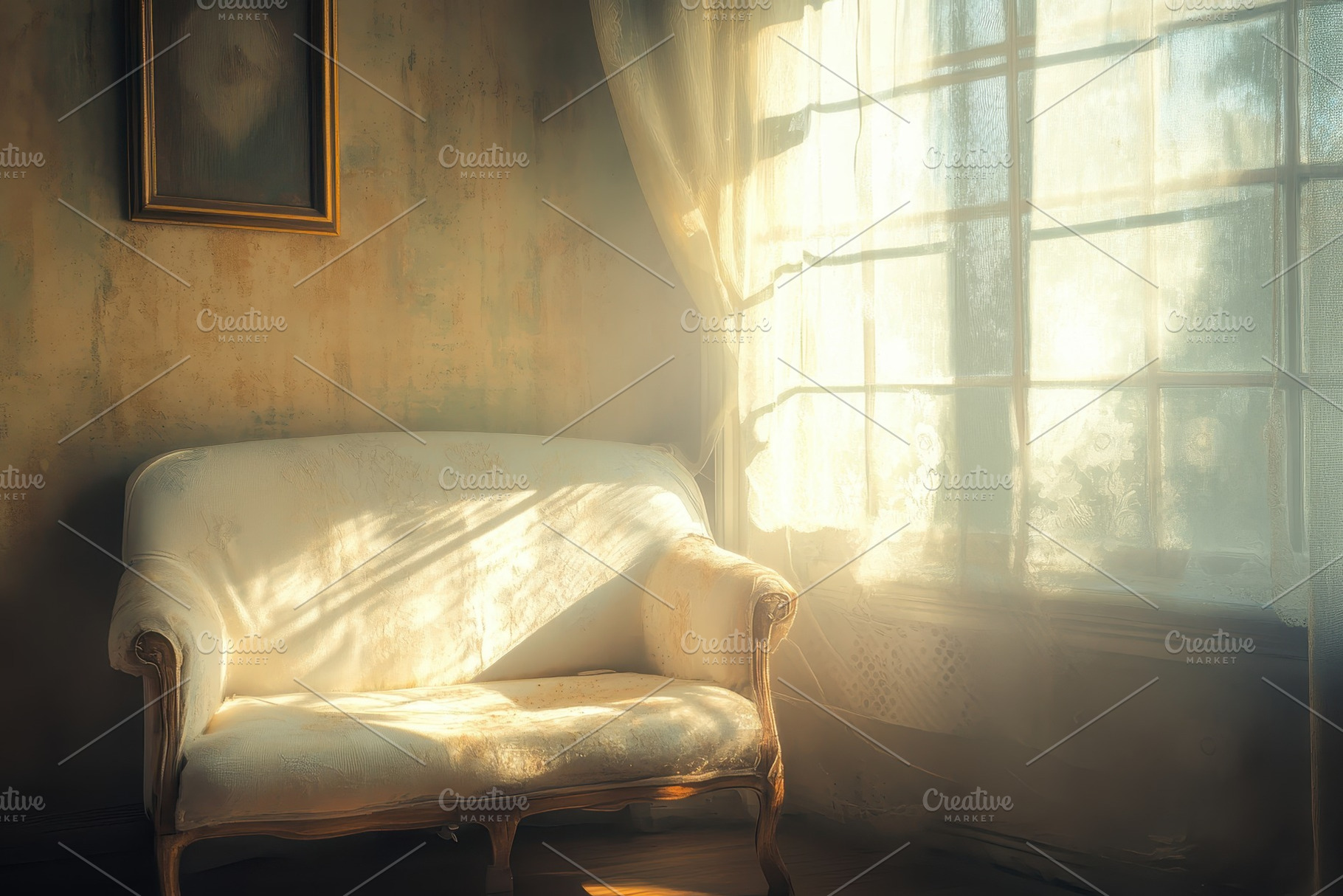 Cozy living room basking in bright, a Photo by Pavel_design