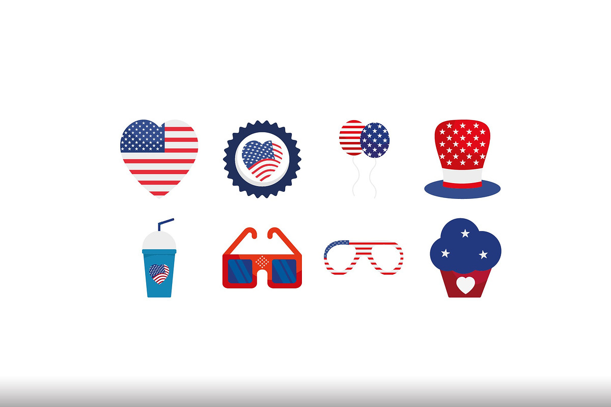 4th of July Illustrations Set, an Object Illustration by studiogstock (Photo 4 of 4)
