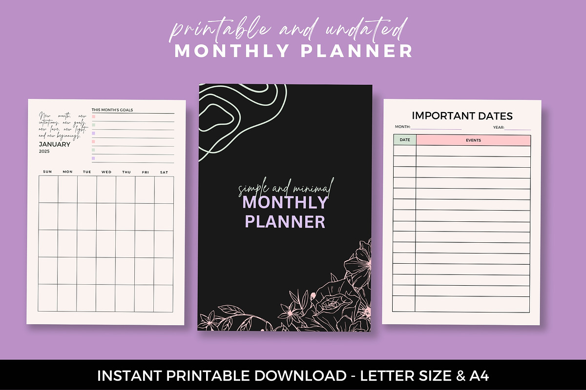 Elegant Monthly Planner, a Templates & Theme by Elegant_Studio44 (Photo 4 of 8)