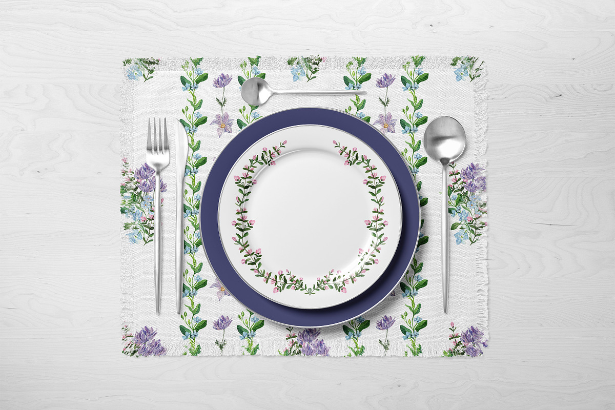 Dusk Blue Watercolor Florals, a Decorative Illustration by Catch the Dream Art (Photo 6 of 12)