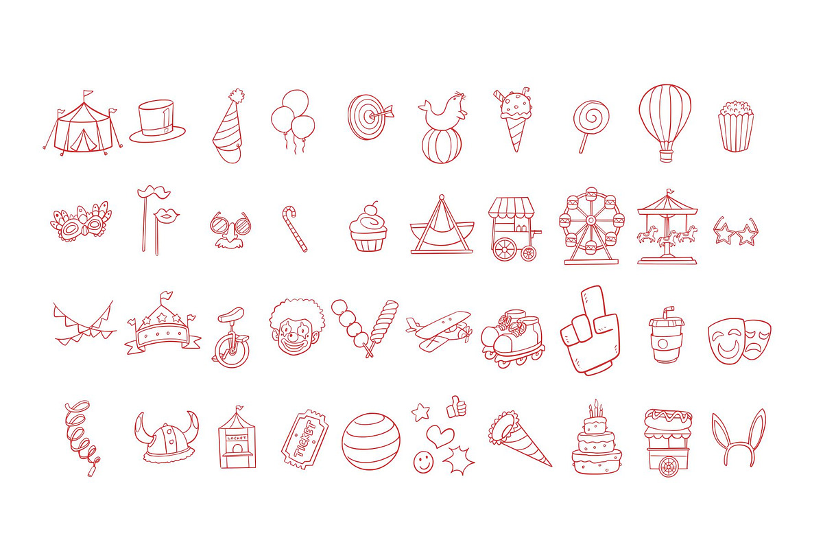 Carnival Handdrawn Illustration, an Object Graphic by SLAB! Design (Photo 2 of 2)