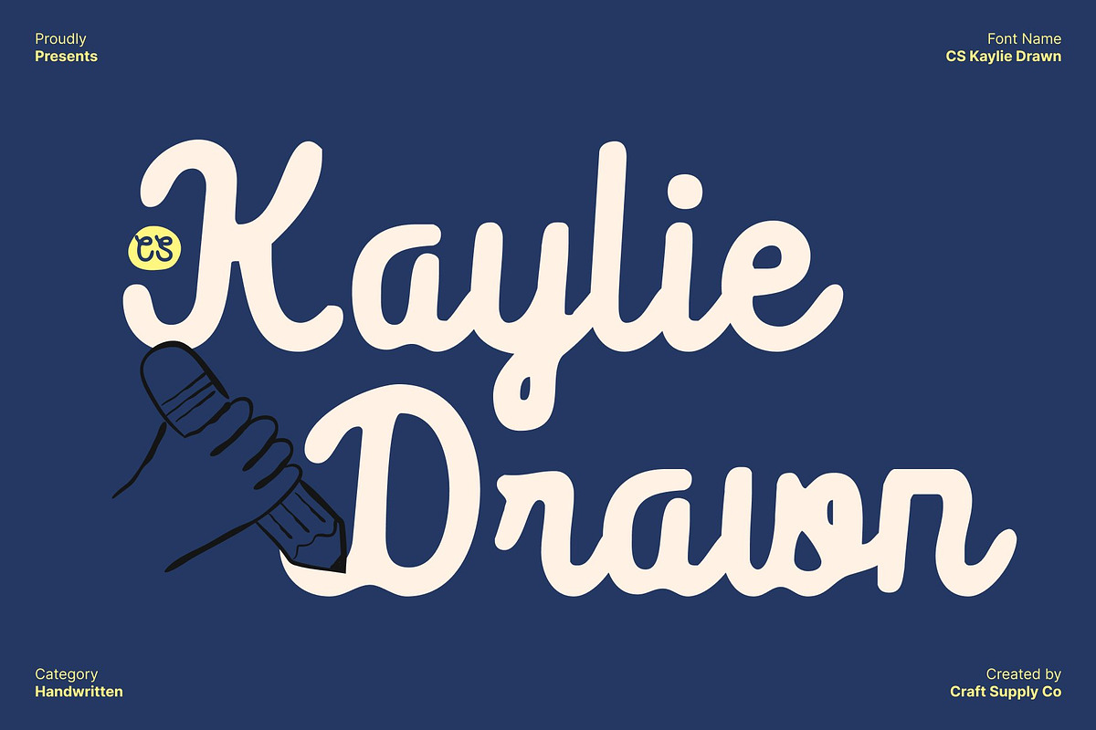 CS Kaylie Drawn, a Script Font by Craft Supply Co. (Photo 1 of 8)