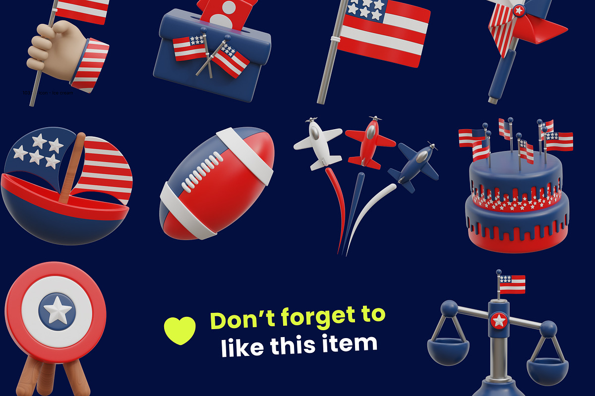 Independence Day of United State, a Furniture 3D Model by orenjidesign (Photo 8 of 8)