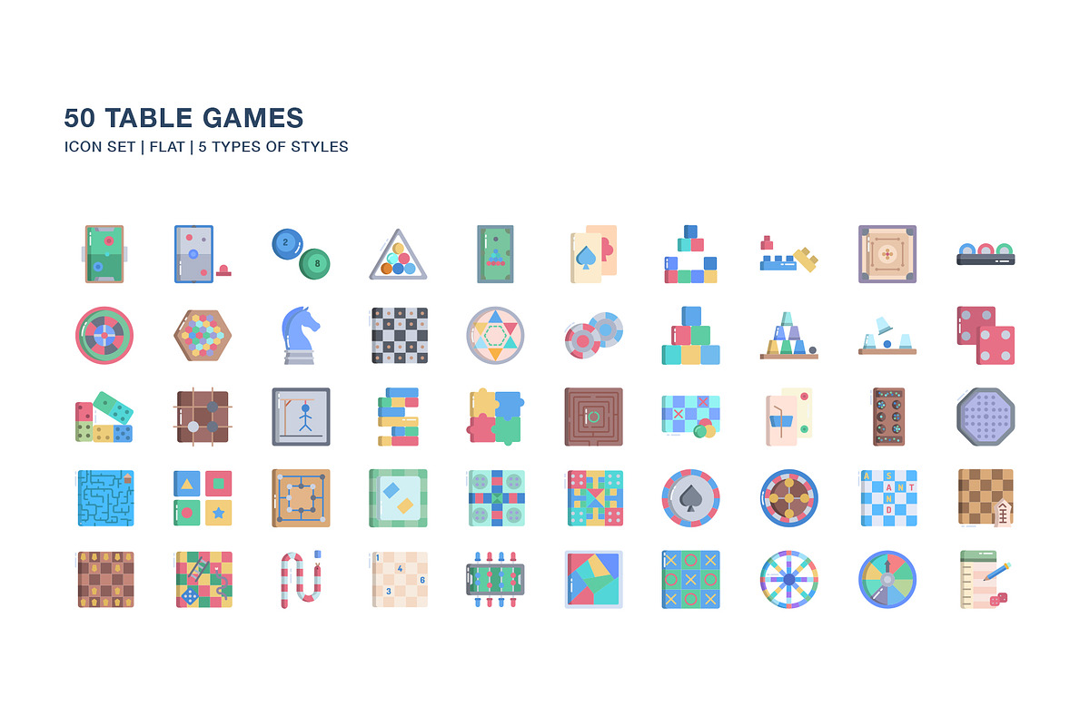 Table Games icon set, an Icon by Icongeek26 (Photo 3 of 6)