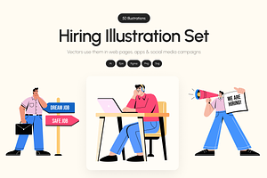 Hiring Illustrations Art Set, a Work Illustration by Creative Stall
