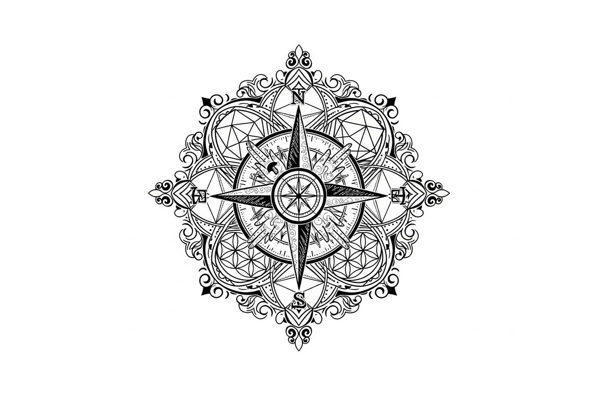 Ornamental Compass Rose SVG Bundle, an Illustration by Gaye Art (Photo 21 of 31)