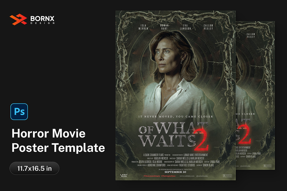 Horror Movie Poster Template PSD, a Poster Template by Bornx Design (Photo 1 of 5)