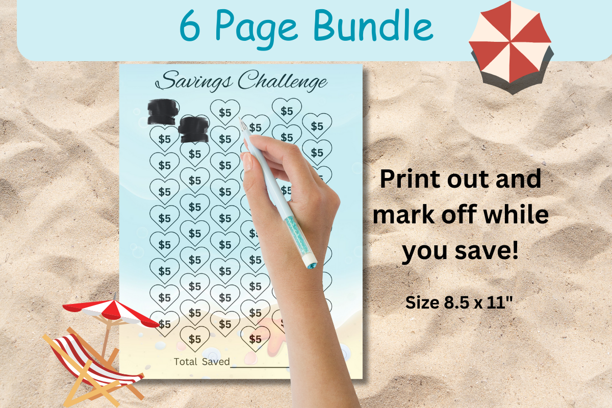 Summer Savings Challenge PNG, a Stationery Template by Pixels N Bows (Photo 3 of 3)