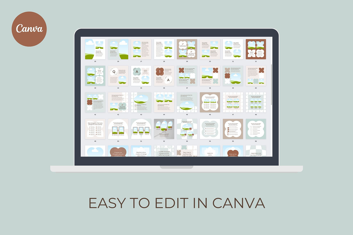 Instagram Template Canva Post Mint, a Social Media Template by Keikoya (Photo 2 of 11)