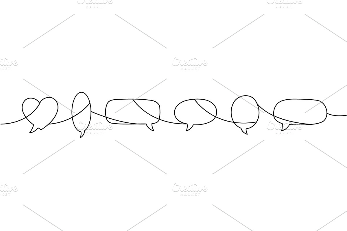 Continuous line art with six, an Object Illustration by GraphiShop