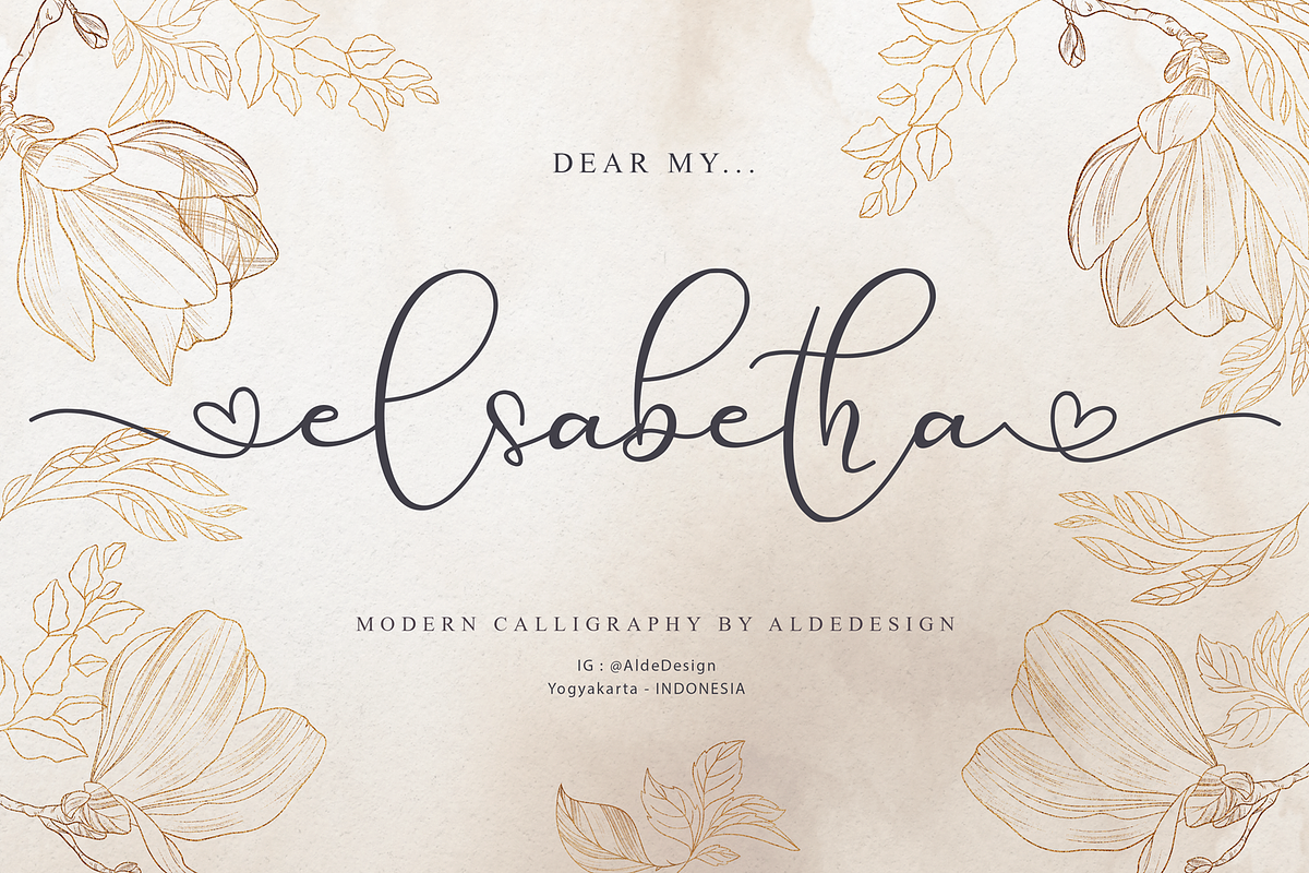 Elsabetha  Elegant Script Font, a Script Font by Aldedesign (Photo 7 of 7)