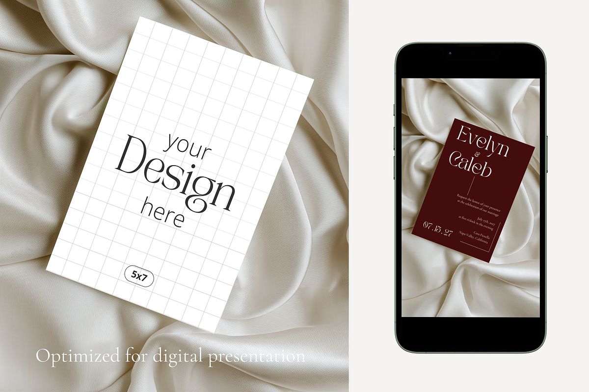 Beige Wedding Invitation Mockup, a Mockup by Serenefeeling (Photo 5 of 6)