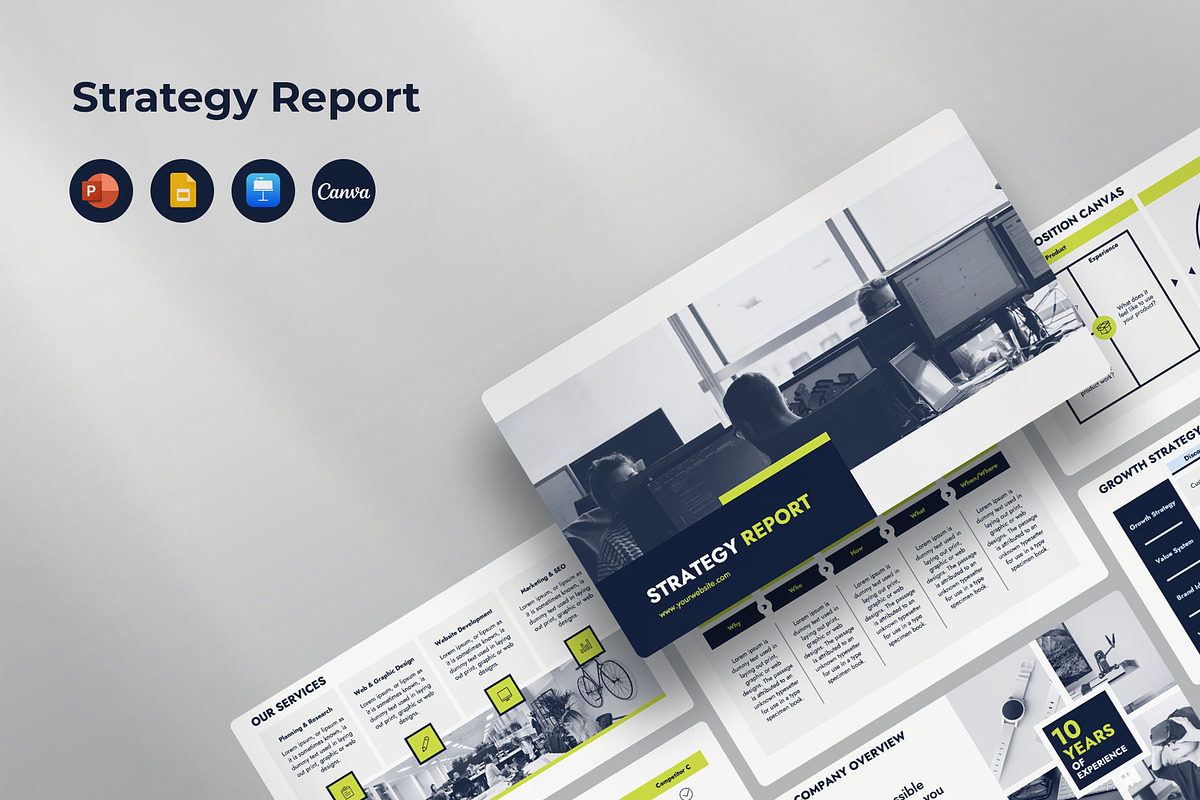 Strategy Report - Canva PPT GS KEY, a Presentation Template by JetzTemplates (Photo 1 of 6)