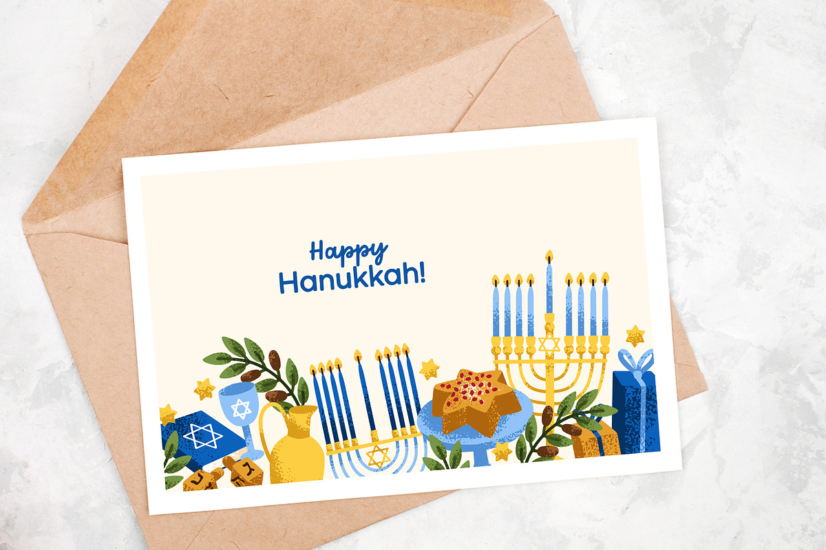 Happy Hanukkah banner background, a Seasonal Illustration by Good Studio (Photo 3 of 3)