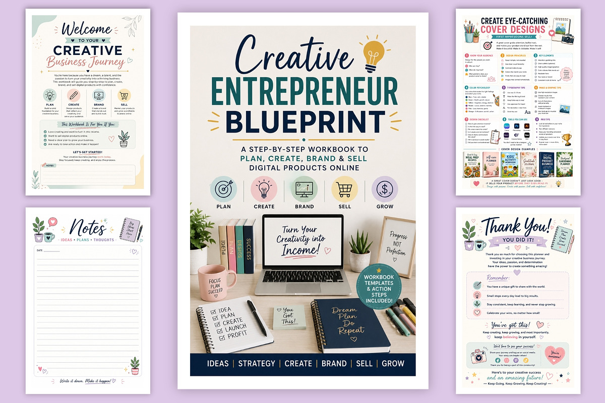 Creative Entrepreneur Blueprint, a Stationery Template by Designmela01 (Photo 6 of 6)