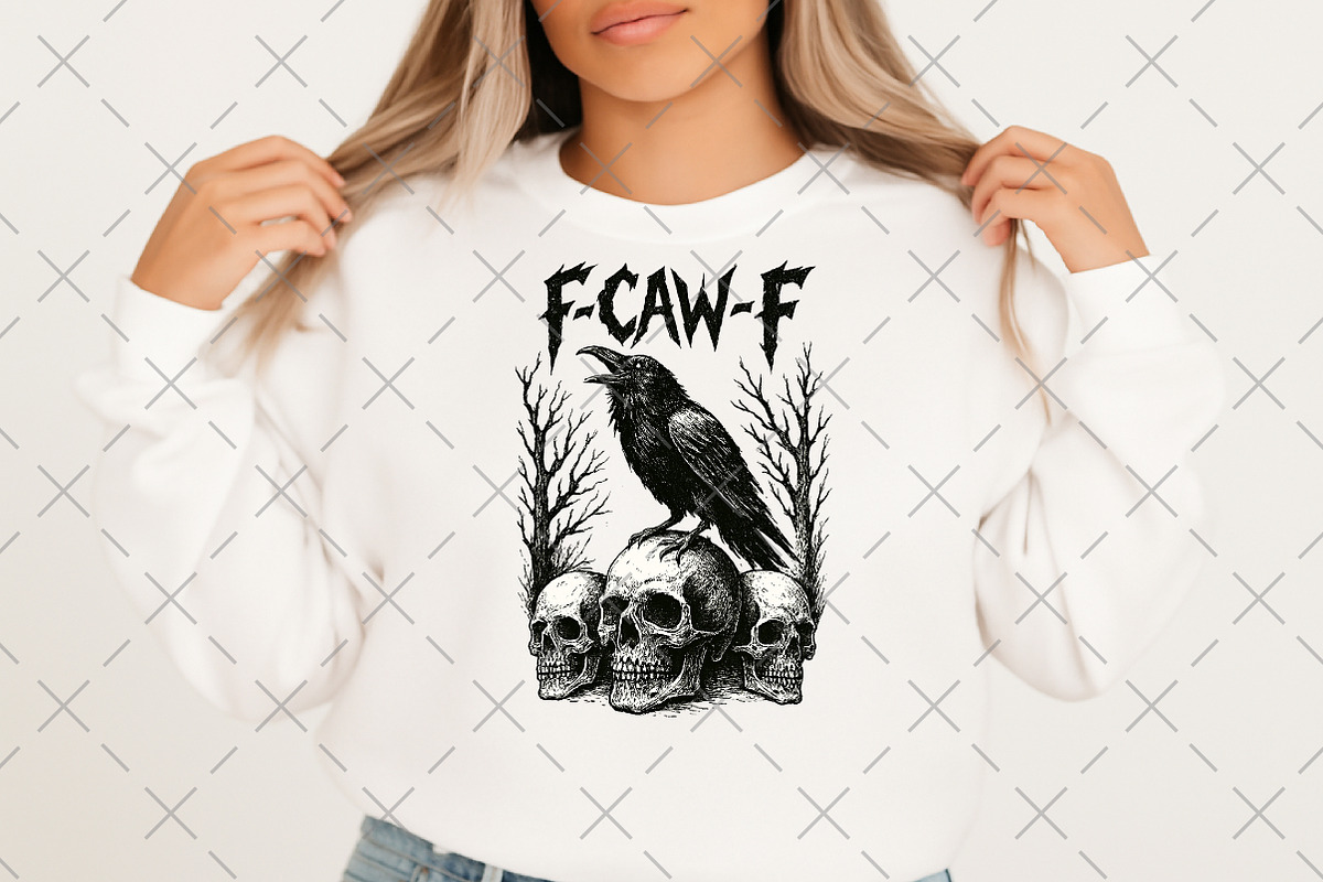 Crow Raven PNG, F-CAW-F, an Illustration by Craft Nest (Photo 2 of 5)