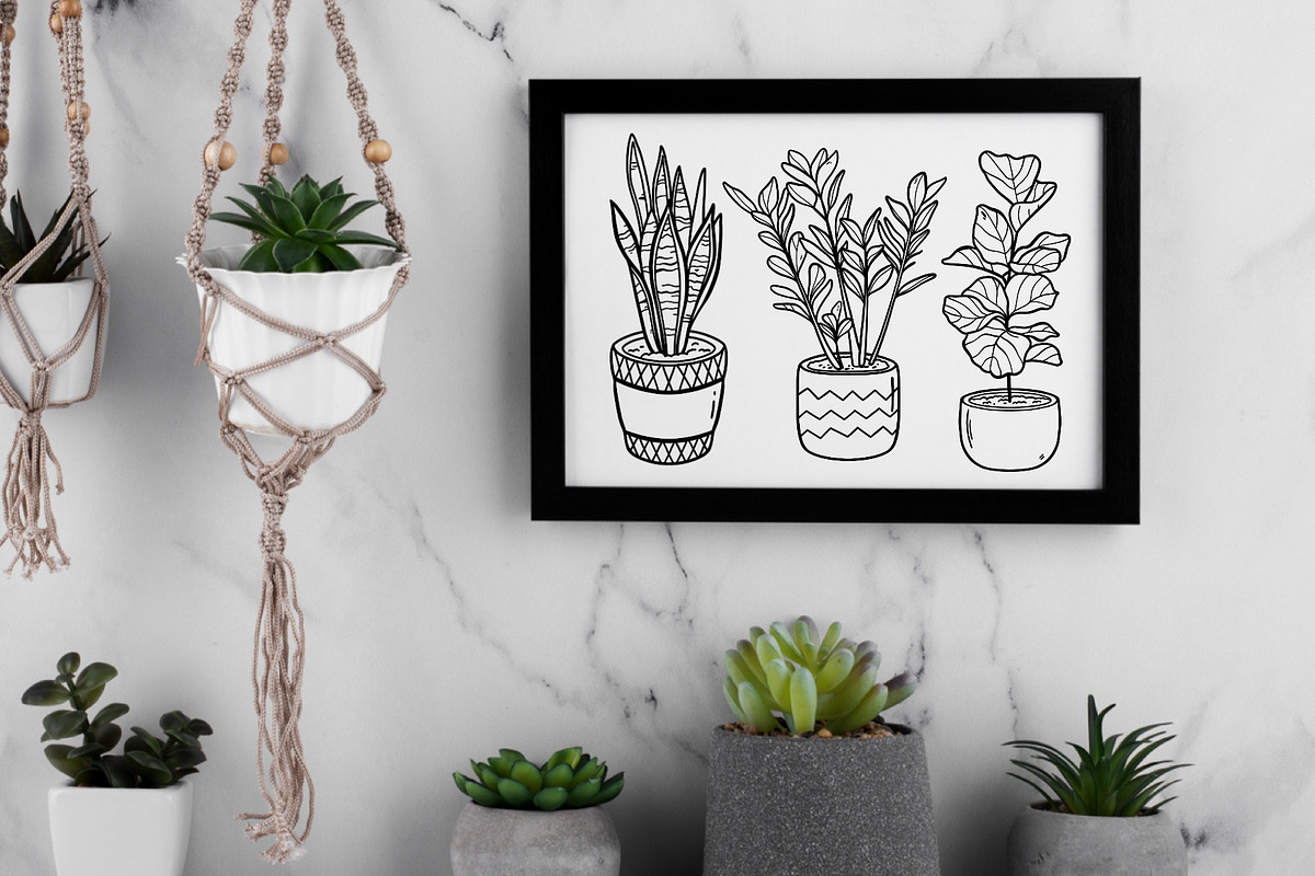 House Potted Plants Line Art, an Object Graphic by ArtGiftsStudio (Photo 4 of 5)
