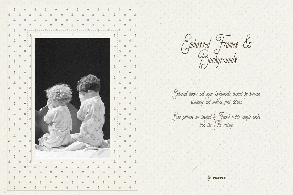 Heirloom Embossed Frames Backgrounds, a Texture Graphic by Purple (Photo 2 of 15)