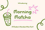 Morning Matcha Handwritten Font, a Handwritten Font by Lanastace Studio (Thumbnail 1 of 12)
